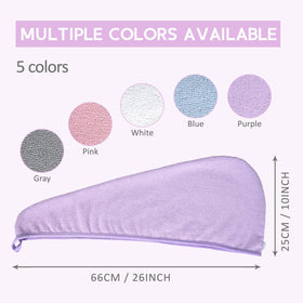 YoulerTex Microfiber Hair Towel Wraps in two colours side view