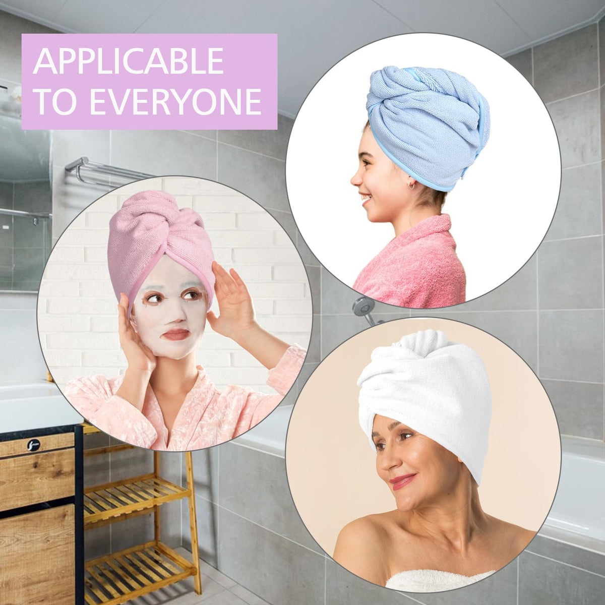 YoulerTex Microfiber Hair Towel Wraps lightweight and portable