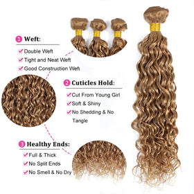 YOUNGHANN Honey Blonde Water Wave Bundles packaging