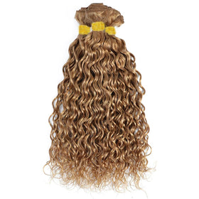 YOUNGHANN Honey Blonde Water Wave Hair Bundles 28 inch length