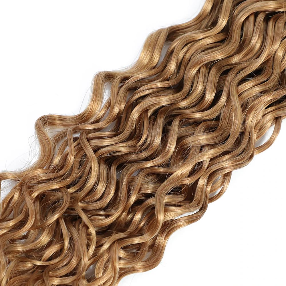YOUNGHANN Honey Blonde Water Wave Hair Bundles 30 inch length
