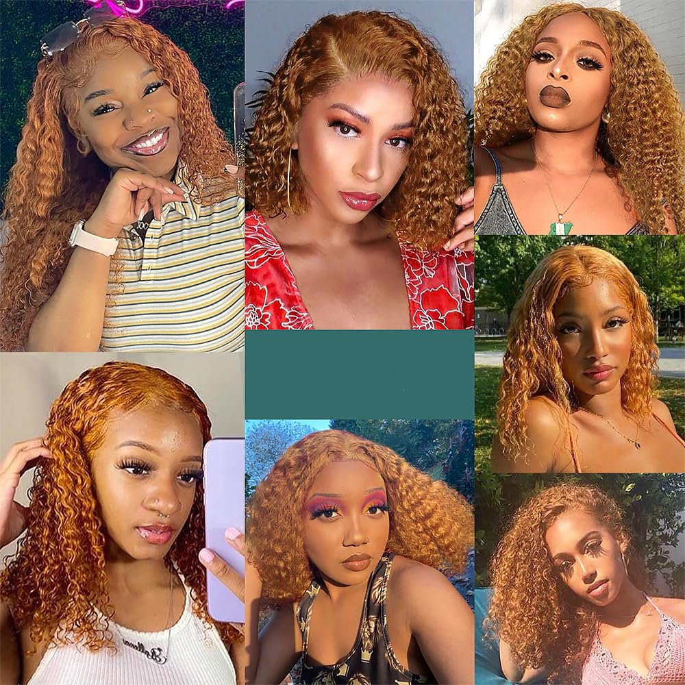 YOUNGHANN Honey Blonde Water Wave Hair Bundles side view
