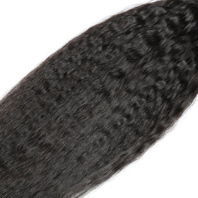 YOUNGHANN Kinky Straight hair bundles showing texture