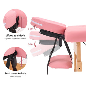 YOUNIKE Portable Massage Table with accessories set up