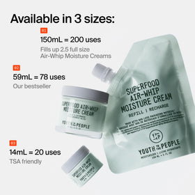 Youth To The People Superfood Air-Whip Moisturizer with other skincare products