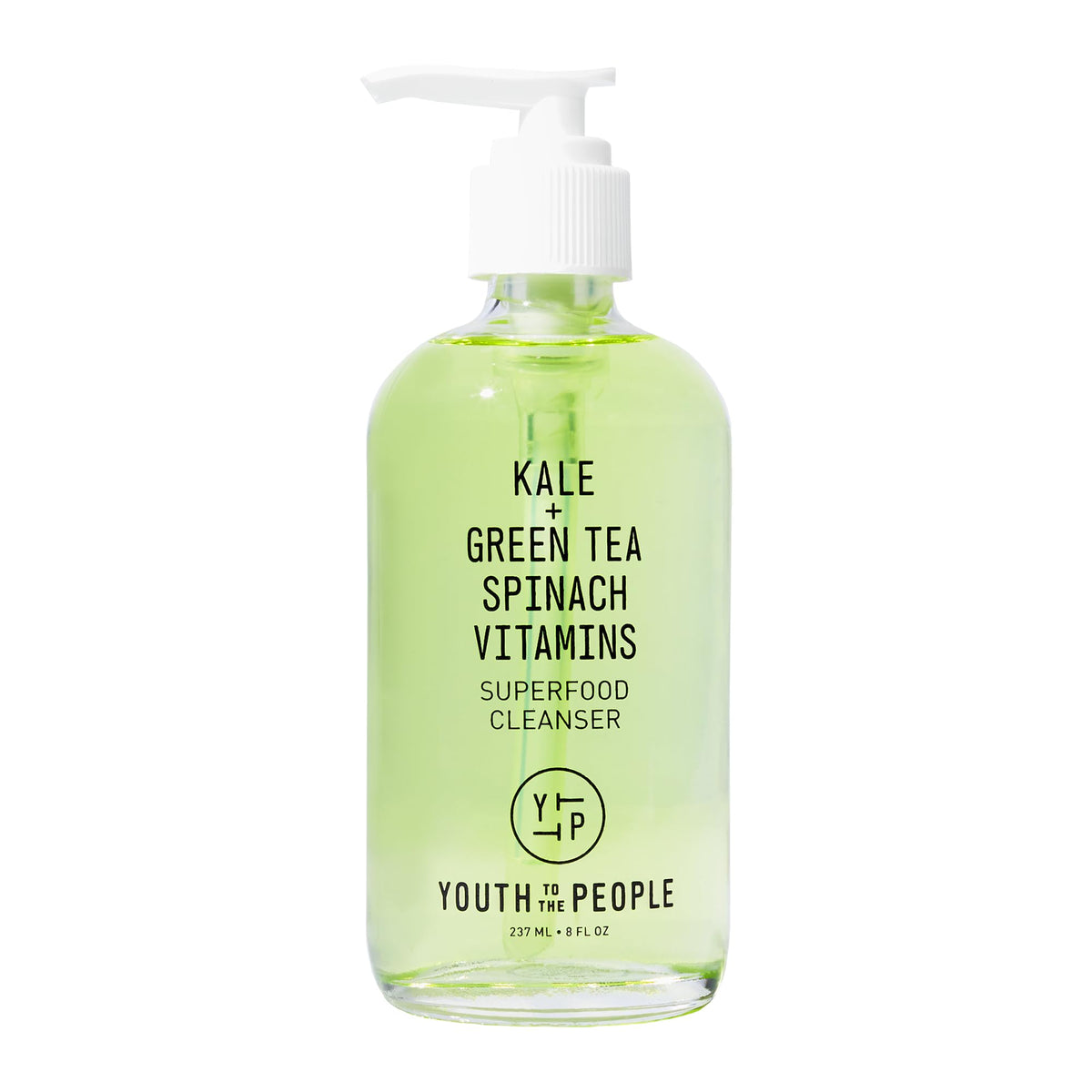 Youth To The People Superfood Antioxidant Cleanser front view in glass bottle