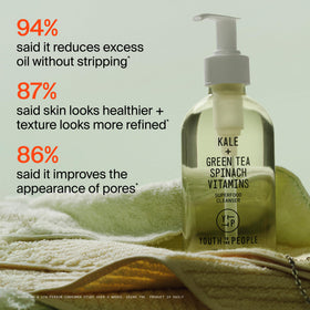 Youth To The People Superfood Antioxidant Cleanser in a skincare routine setup