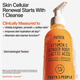 Youth To The People Superfruit Exfoliating Cleanser back view with ingredient list
