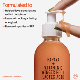 Youth To The People Superfruit Exfoliating Cleanser in lifestyle setting on bathroom counter