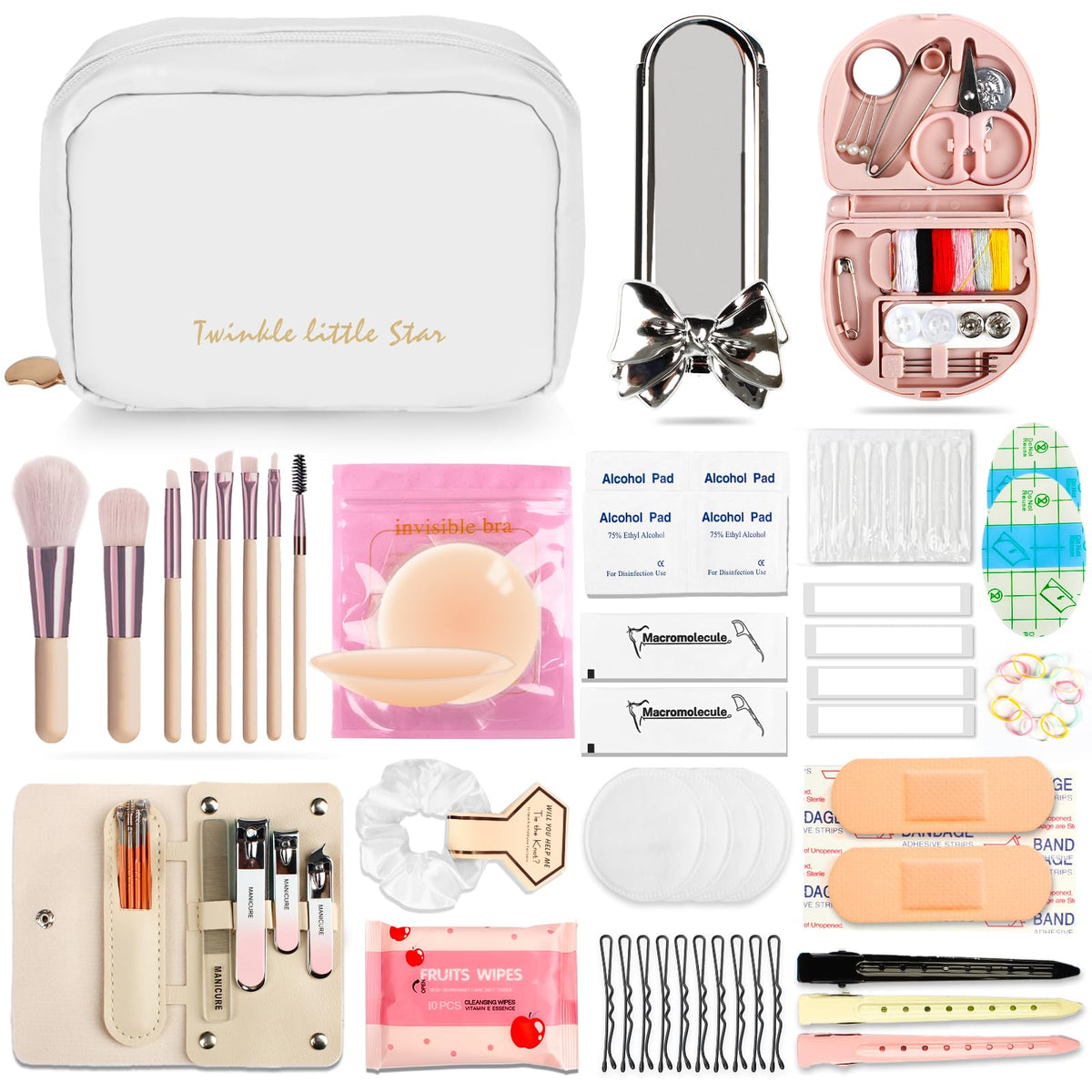YouxuanAio Wedding Emergency Kit front view with makeup bag
