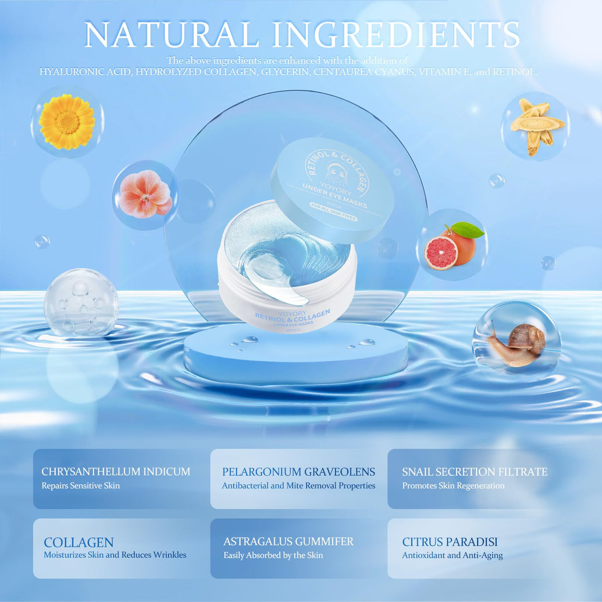 YOYORY Under Eye Patches ingredients list