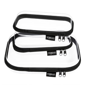 YQBRAO Clear Hard Shell Organizer Cases black medium and small sizes