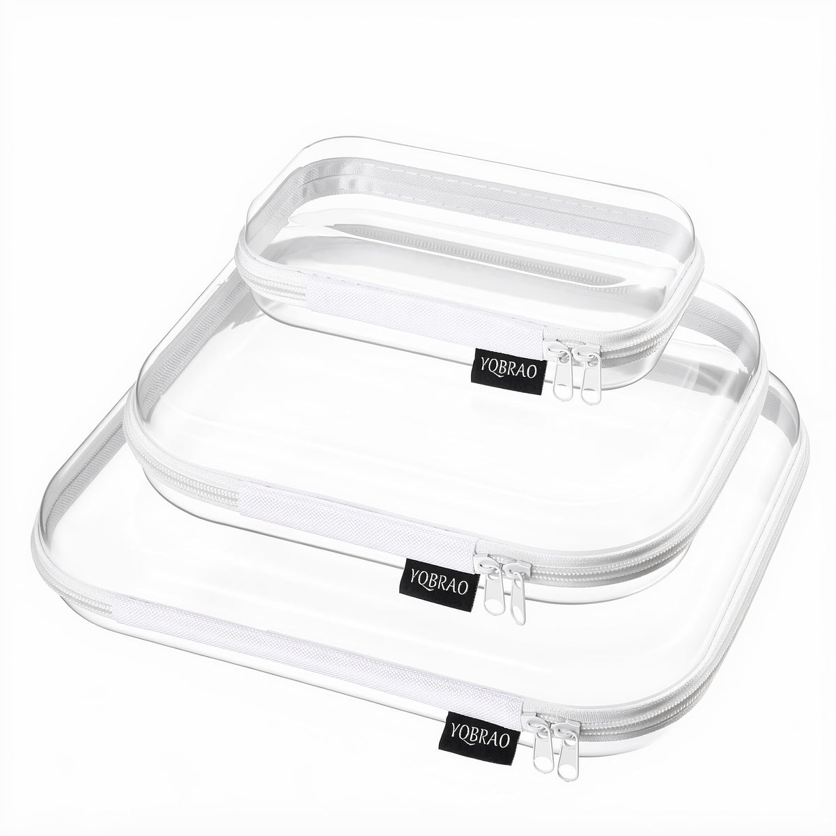 YQBRAO Clear Hard Shell Organizer Cases Large, Medium, and Small