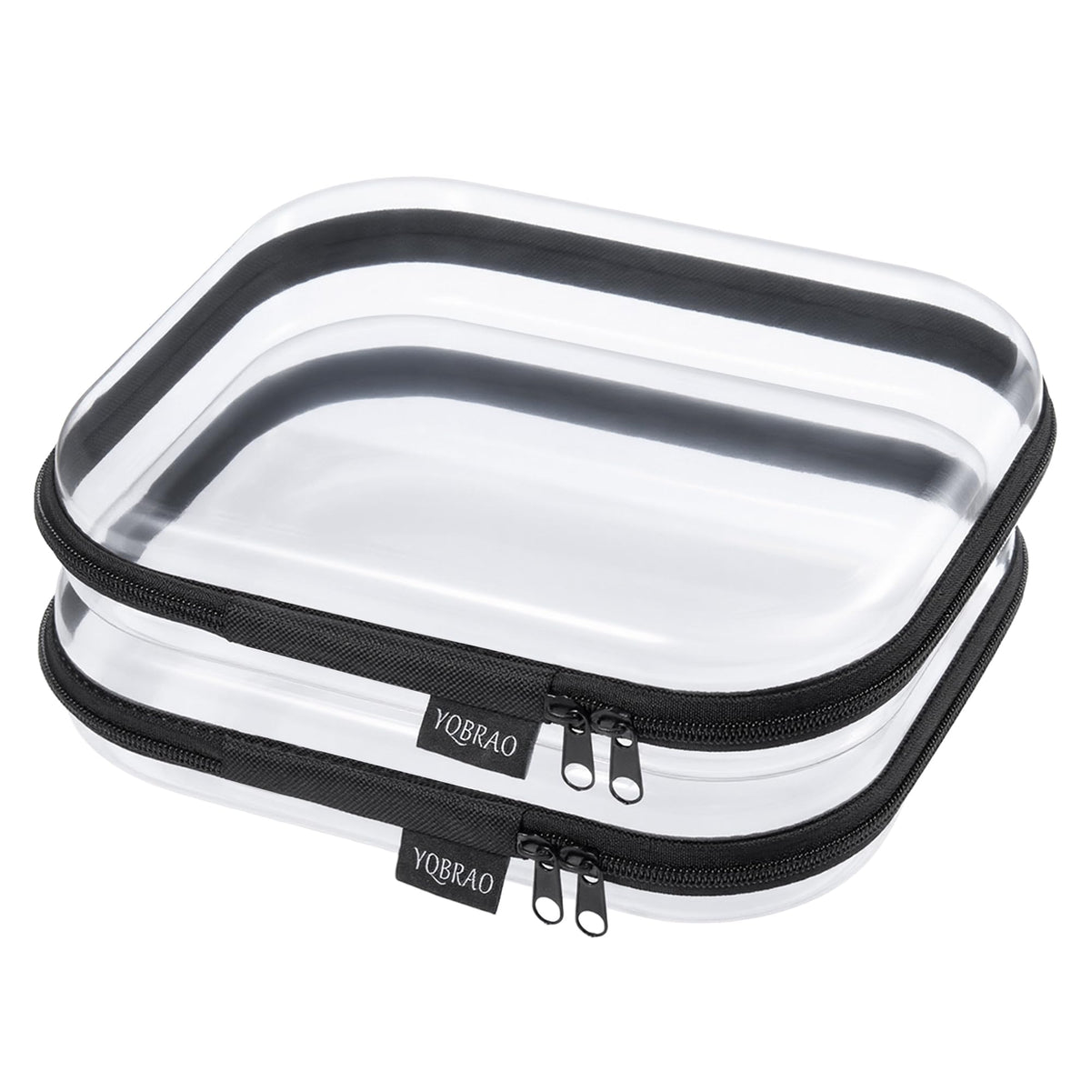 YQBRAO Clear Hard Shell Organizer Set front view in black