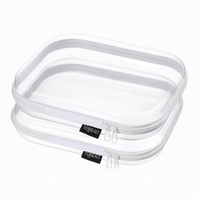 YQBRAO Clear Hard Shell Organizer Set front view with two medium organisers