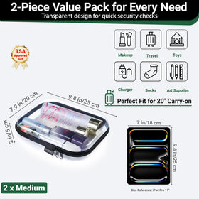 YQBRAO Clear Hard Shell Organizer Set with electronics accessories