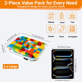 YQBRAO Clear Hard Shell Storage Organiser Set with toiletries inside