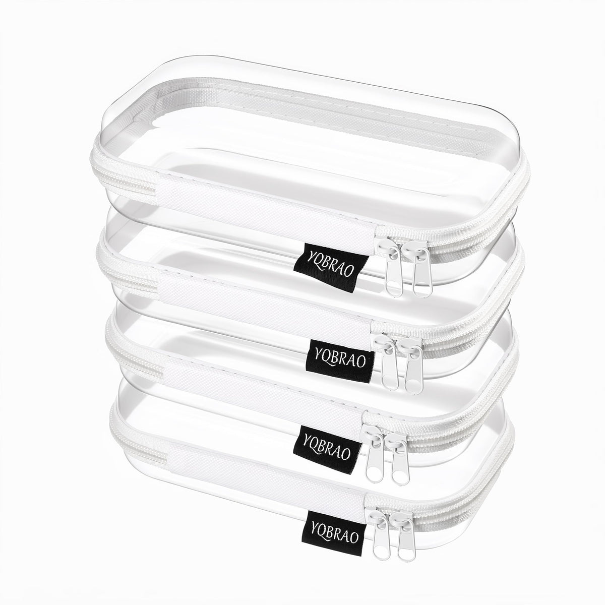 YQBRAO Clear Hard Shell Zipper Case front view