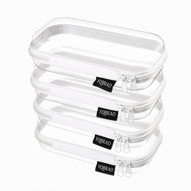 YQBRAO Clear Hard Shell Zipper Case front view
