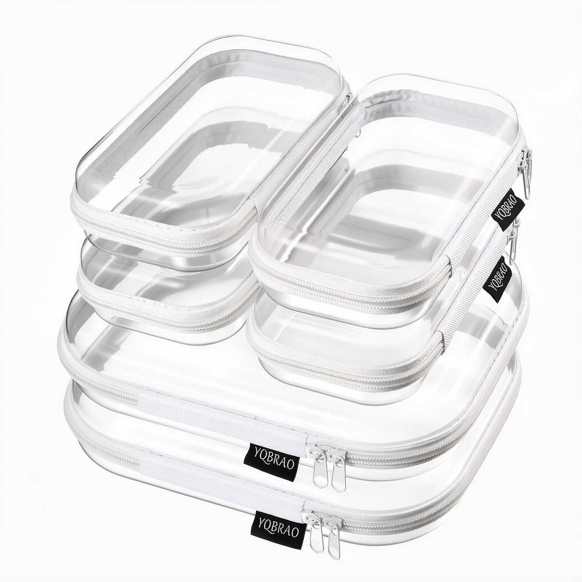 YQBRAO Clear Hard Shell Zipper Case front view