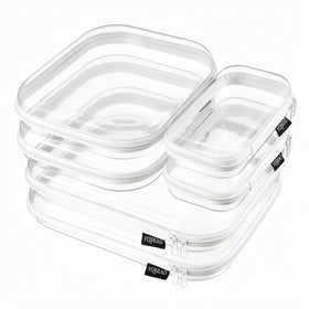 YQBRAO clear hard shell zipper cases set with six pouches