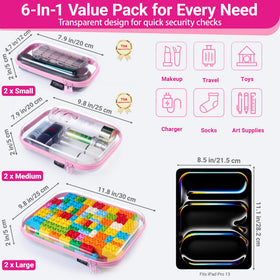YQBRAO Clear Hard Shell Zipper Cases showing waterproof material