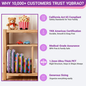 YQBRAO Clear Hard Shell Zipper Cases stacked for storage