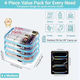YQBRAO Clear Hard Shell Zipper Cases with genuine YKK zippers