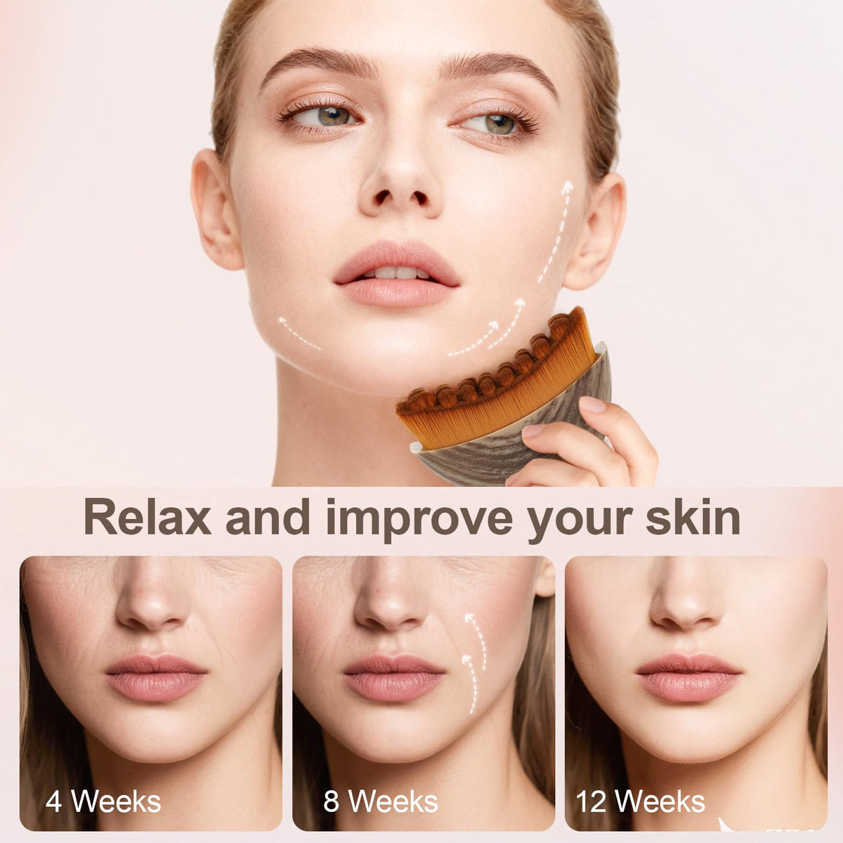 Yqzjjjust Lymphatic Brush in use on facial contours