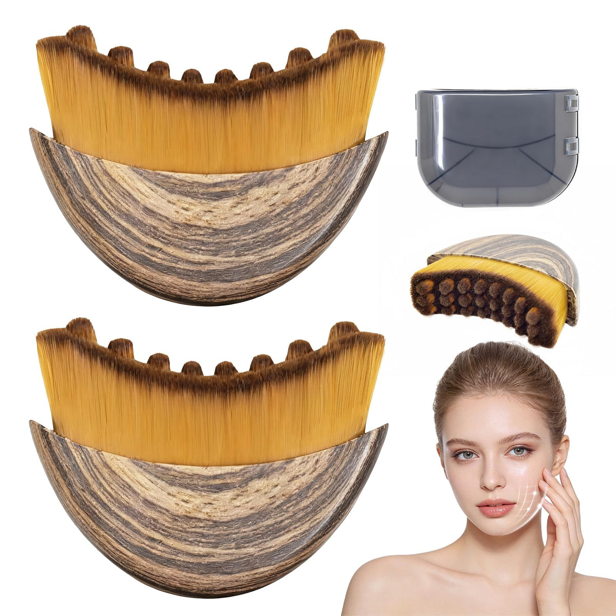 Yqzjjjust Lymphatic Contour Face Brush Set front view