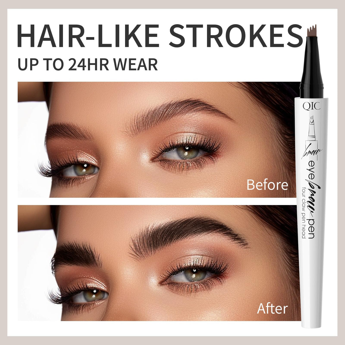 Yulinlon 4-Tip Brow Pen Dark Coffee in hand