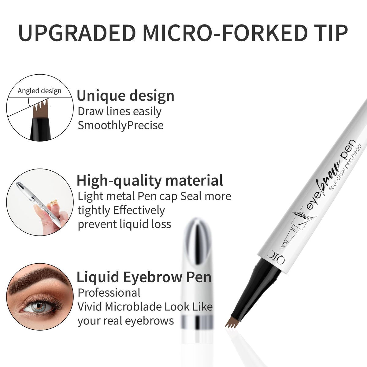 Yulinlon 4-Tip Brow Pen Dark Coffee on makeup table