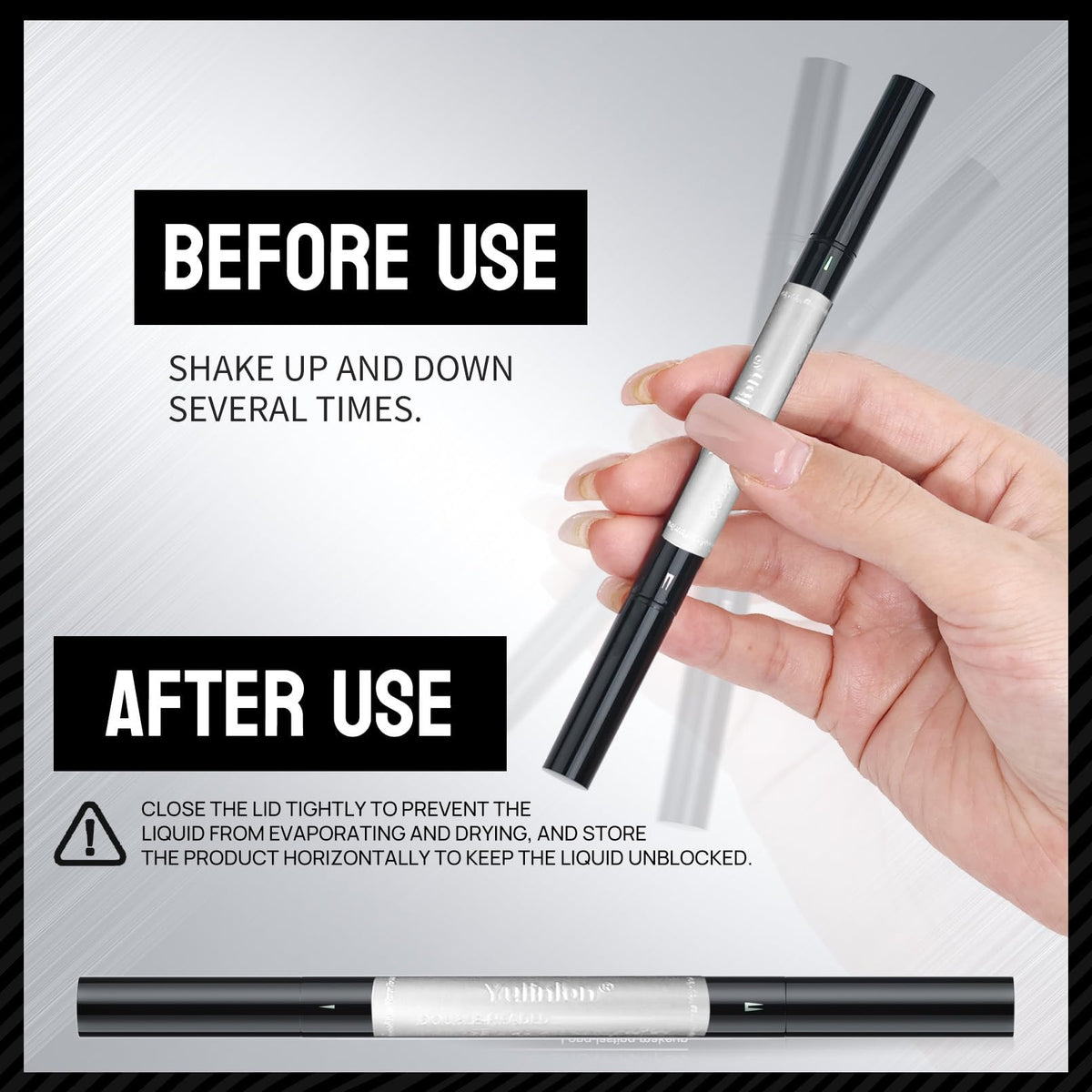 Yulinlon Dual-Tip Liquid Brow Pen Dark Brown application on brows