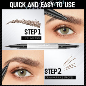 Yulinlon Dual-Tip Liquid Brow Pen Dark Brown micro-tip close-up