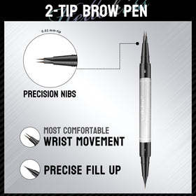 Yulinlon Dual-Tip Liquid Brow Pen Dark Brown packaging