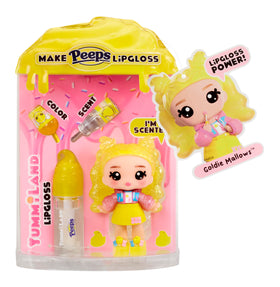 Yummiland Goldie Mallows Lip Gloss Doll front view with accessories