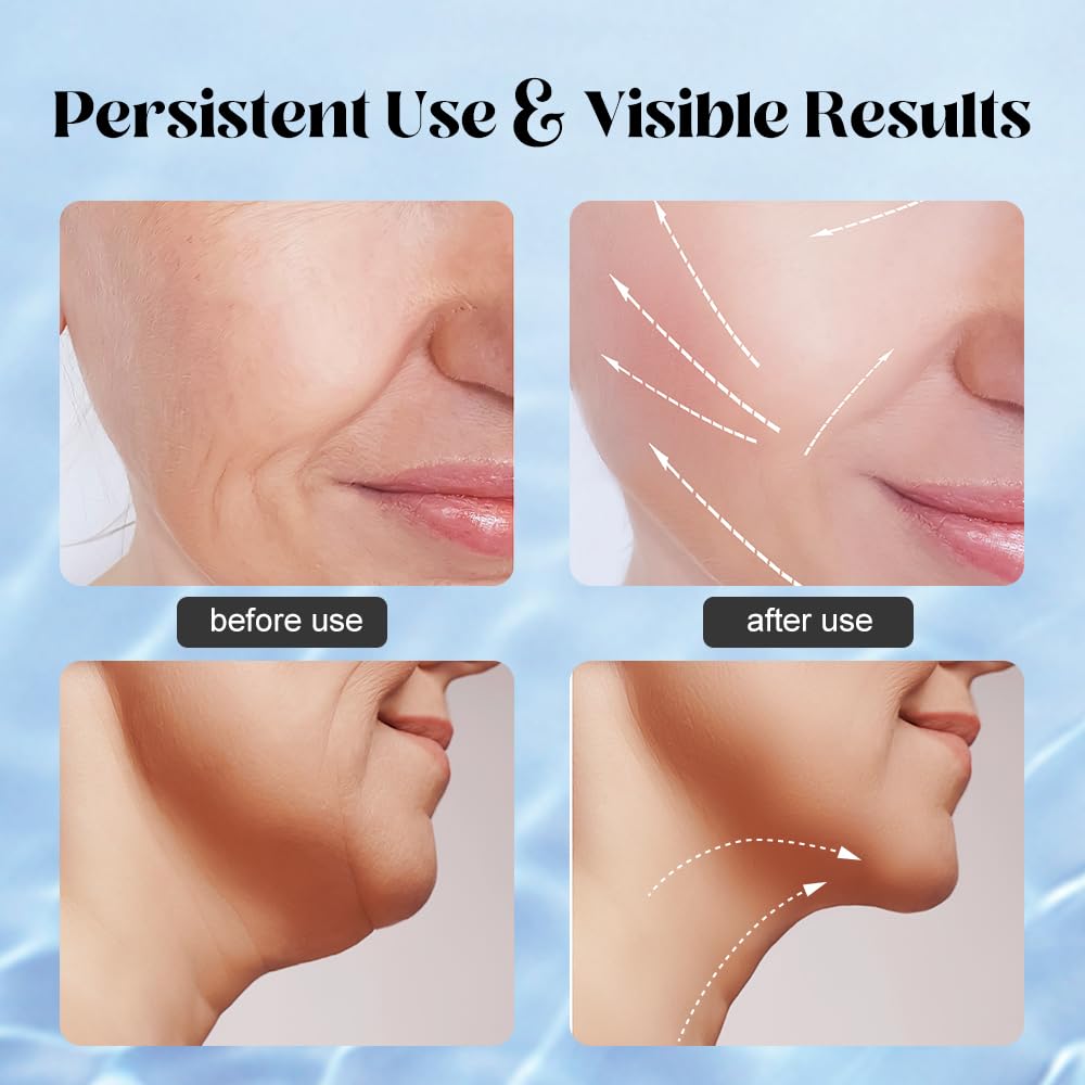 YUNRUO Neck Face Massager Tool in use on a model's neck