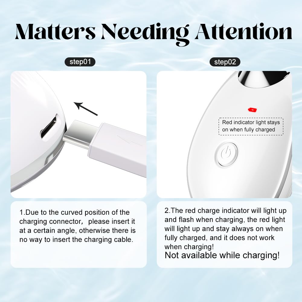 YUNRUO Neck Face Massager Tool side view showing ergonomic design