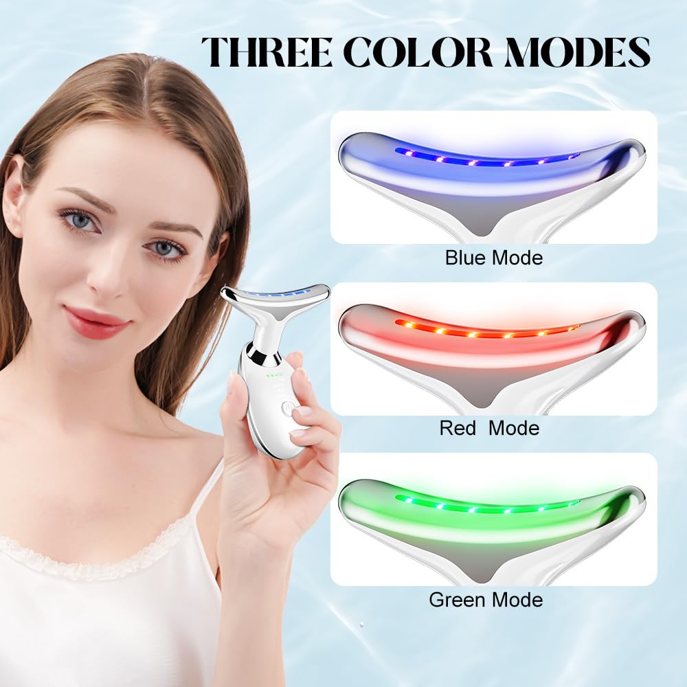 YUNRUO Neck Face Massager Tool with charging cable and instructions