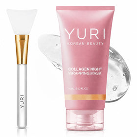 YURI BEAUTY Collagen Night Wrapping Mask front view with packaging