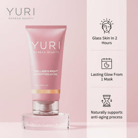 YURI BEAUTY Collagen Night Wrapping Mask texture close-up