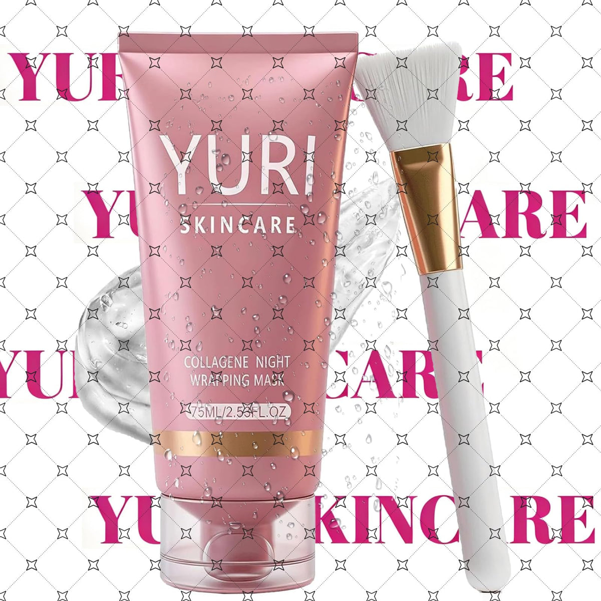 Yuri Skincare Collagen Mask front view with packaging
