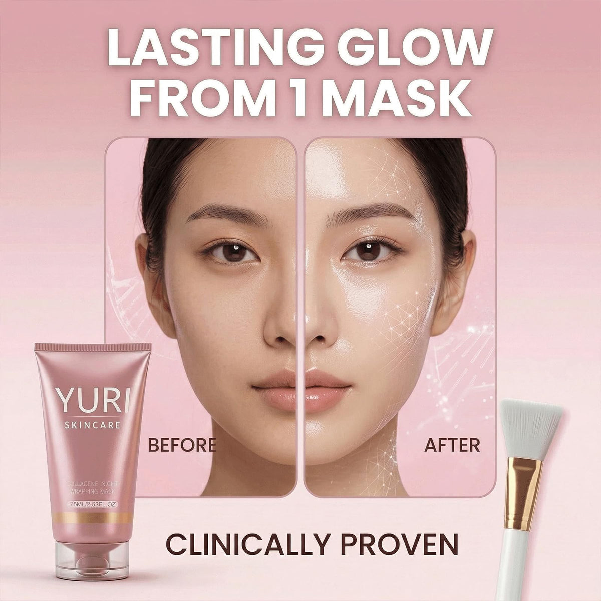 Yuri Skincare Collagen Mask morning removal process