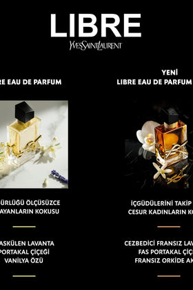 Yves Saint Laurent Libre Eau de Parfum Intense 1.6 oz with floral background