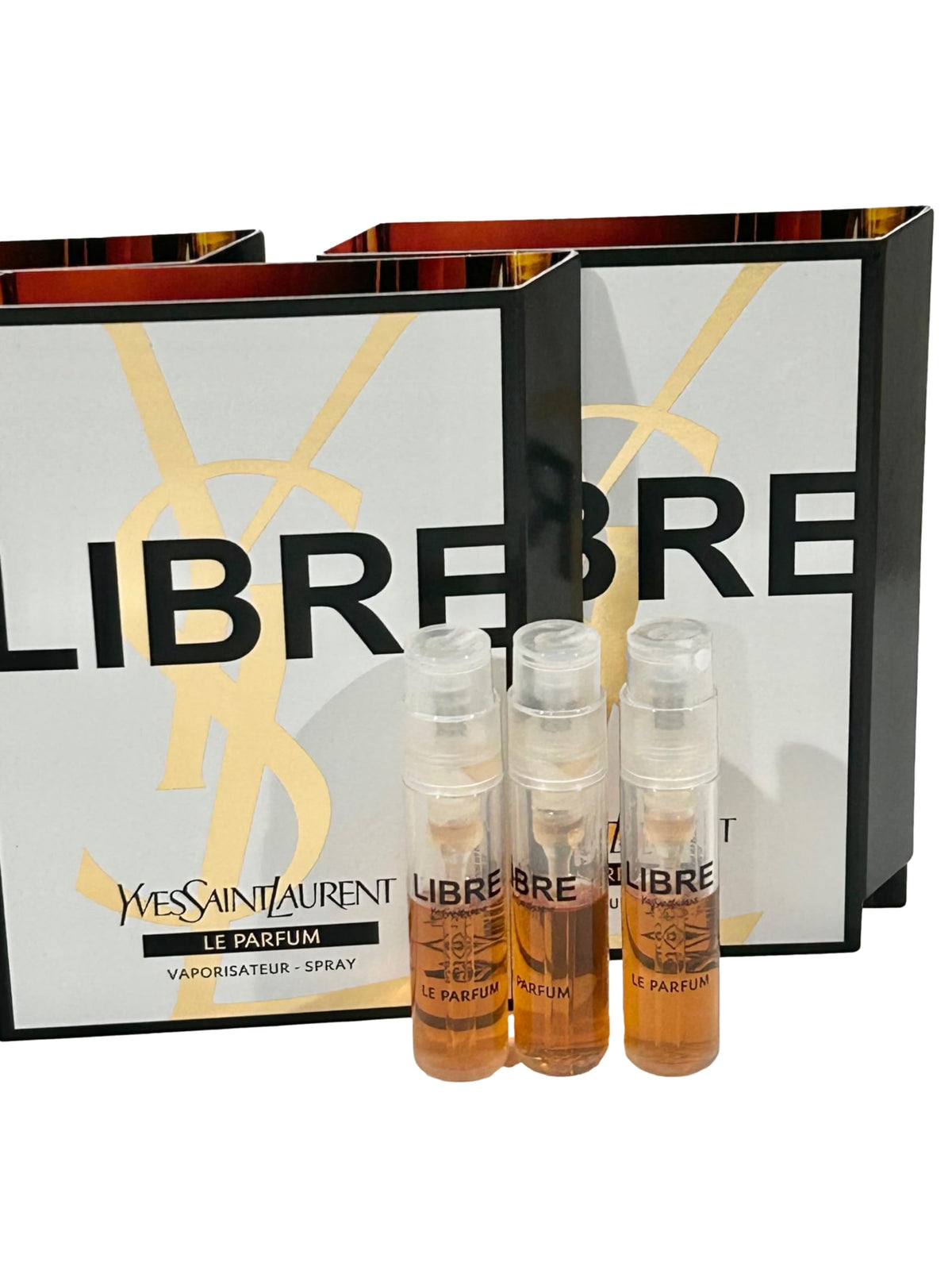 Yves Saint Laurent LIBRE LE PARFUM sample vials with packaging