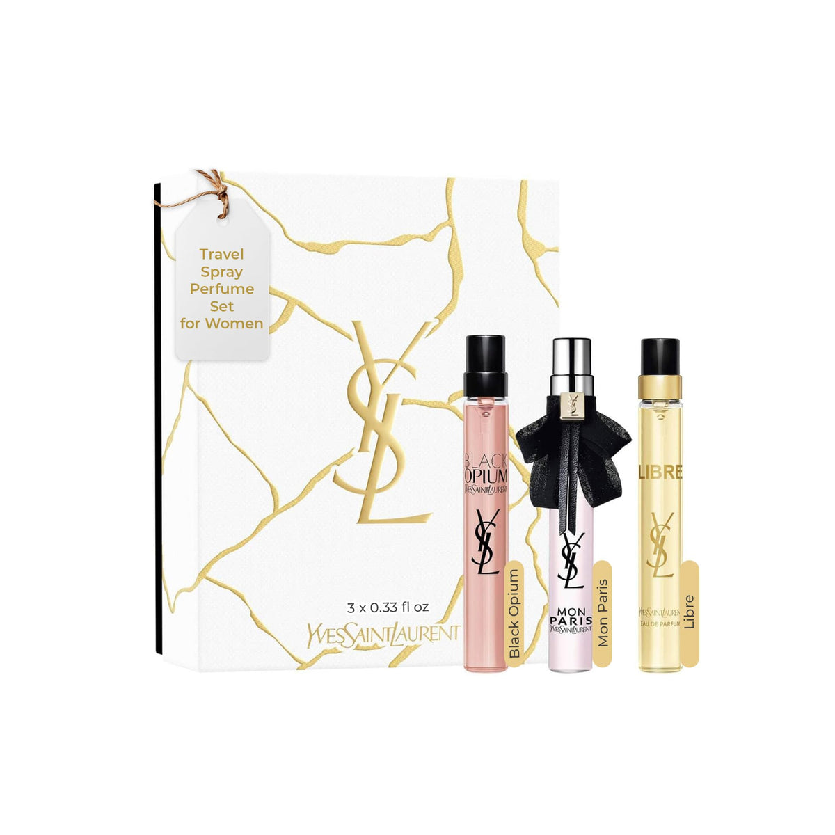 Yves Saint Laurent Trio Fragrance Set front view with three bottles