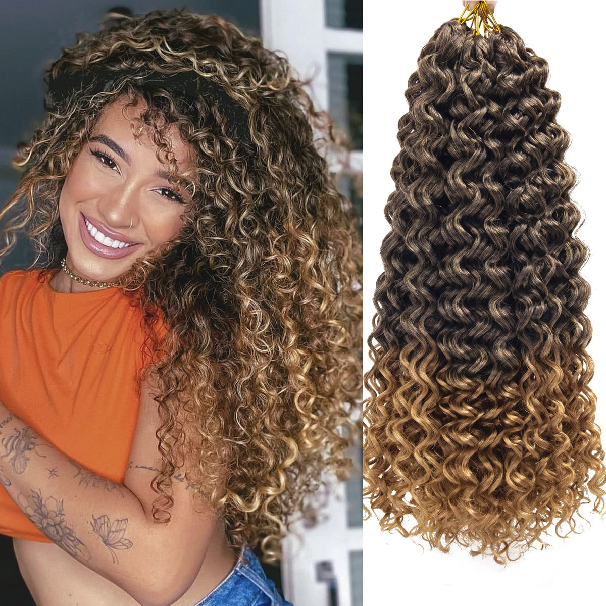 YXCHERISHAIR 18inch GoGo Curl Crochet Hair front view
