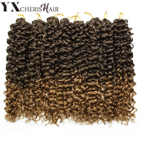 YXCHERISHAIR 8 packs of curly crochet hair displayed