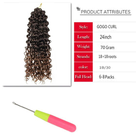 YXCHERISHAIR Curly Crochet Hair 24 Inch in natural light