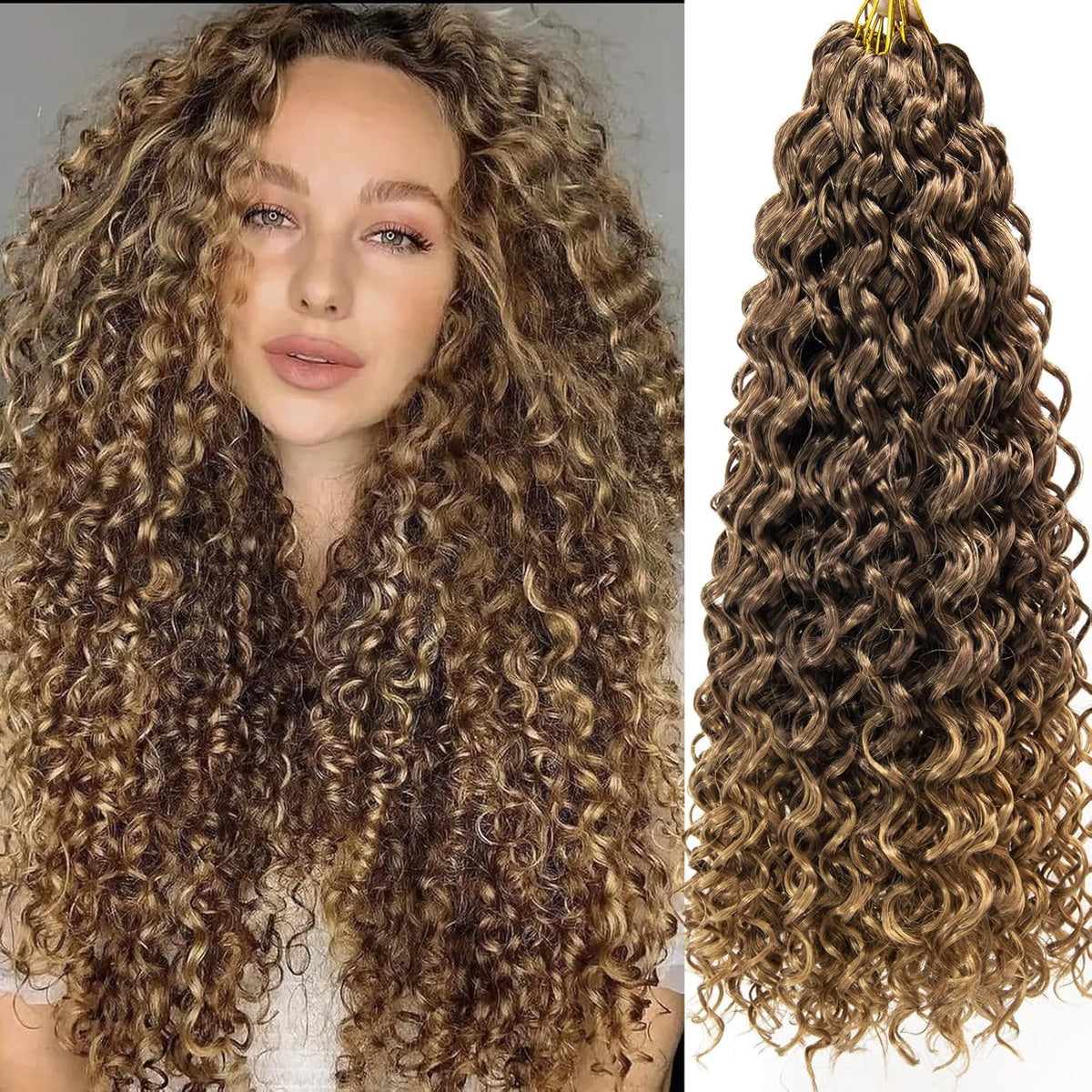 YXCHERISHAIR Curly Crochet Hair 24inch GoGo Curls front view